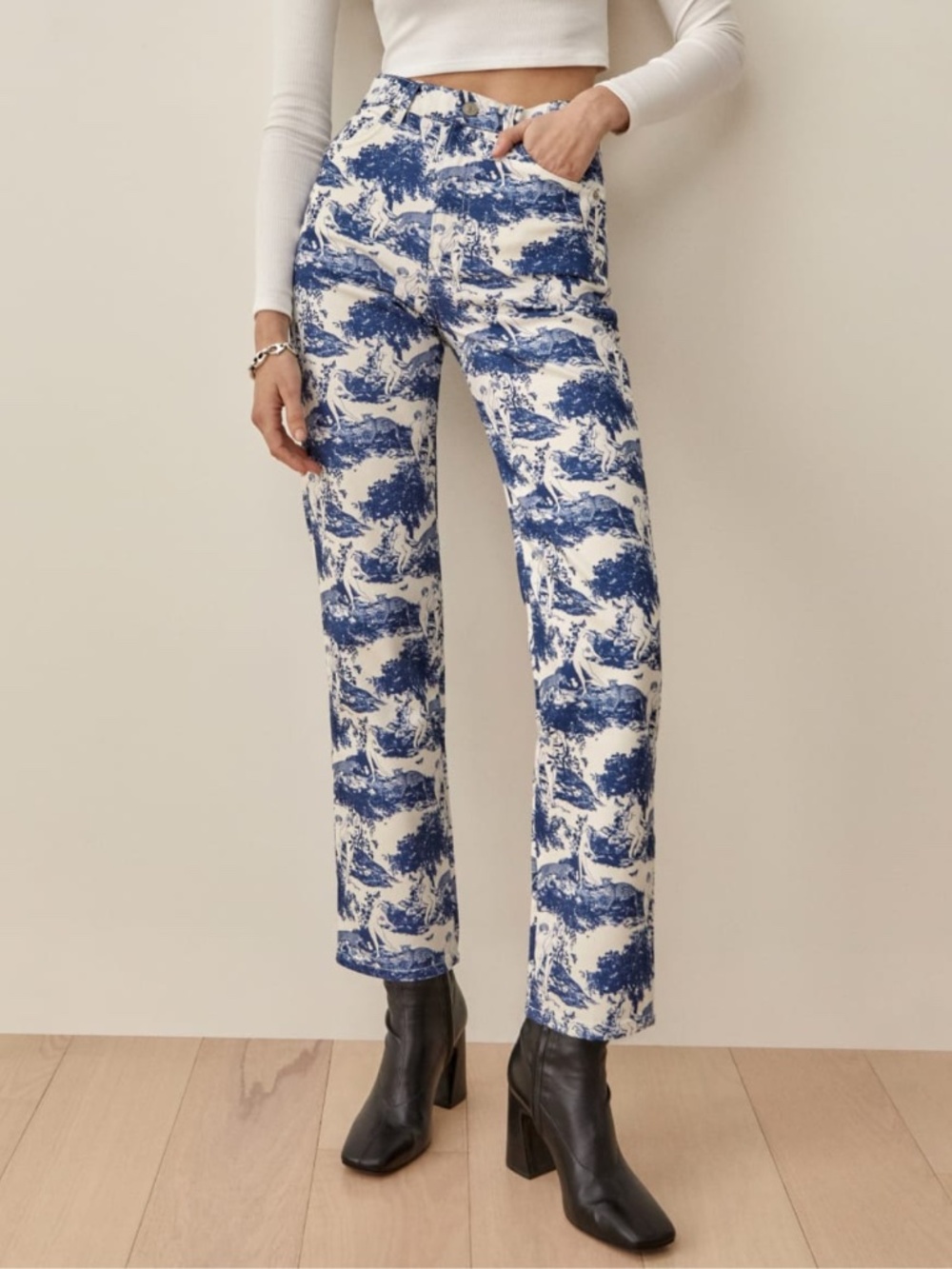 NEW Reformation Pastoral High Rise Straight Jeans 27 - Picture 8 of 16